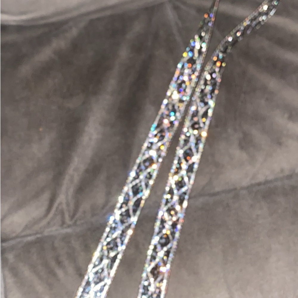 B.B. Simon Silver Crystal Belt